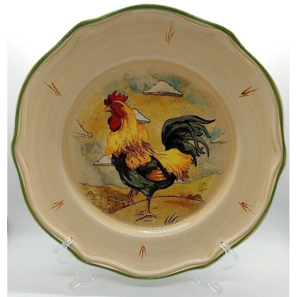 Gibson "Royal Rooster"~11"~ Scalloped Edge Dinner Plates~Set of 4 - Picture 1 of 5